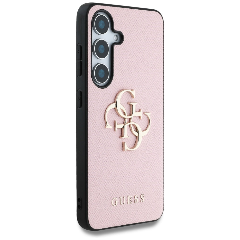 Etui til Samsung Galaxy S25 S931, Guess, 4G Grained Big and Classic Logo, Pink
