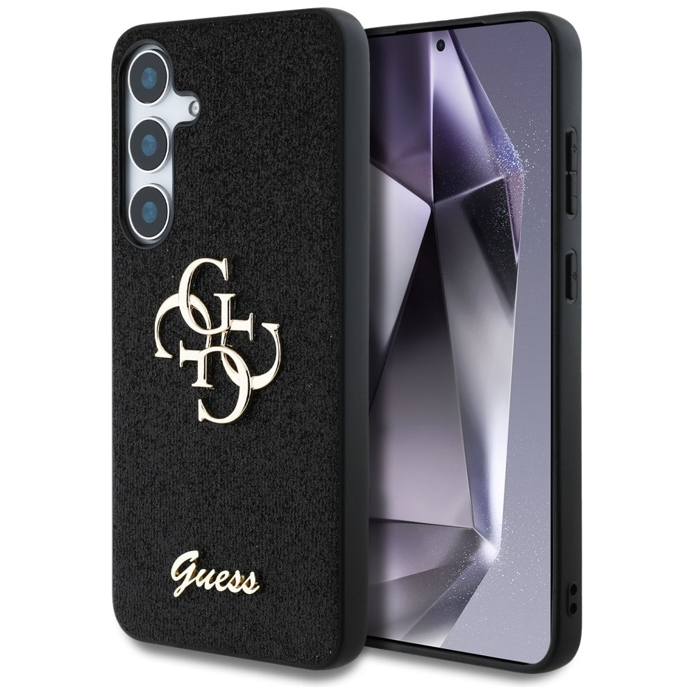 Etui til Samsung Galaxy S25 S931, Guess, Glitter Big 4G Script, Sort