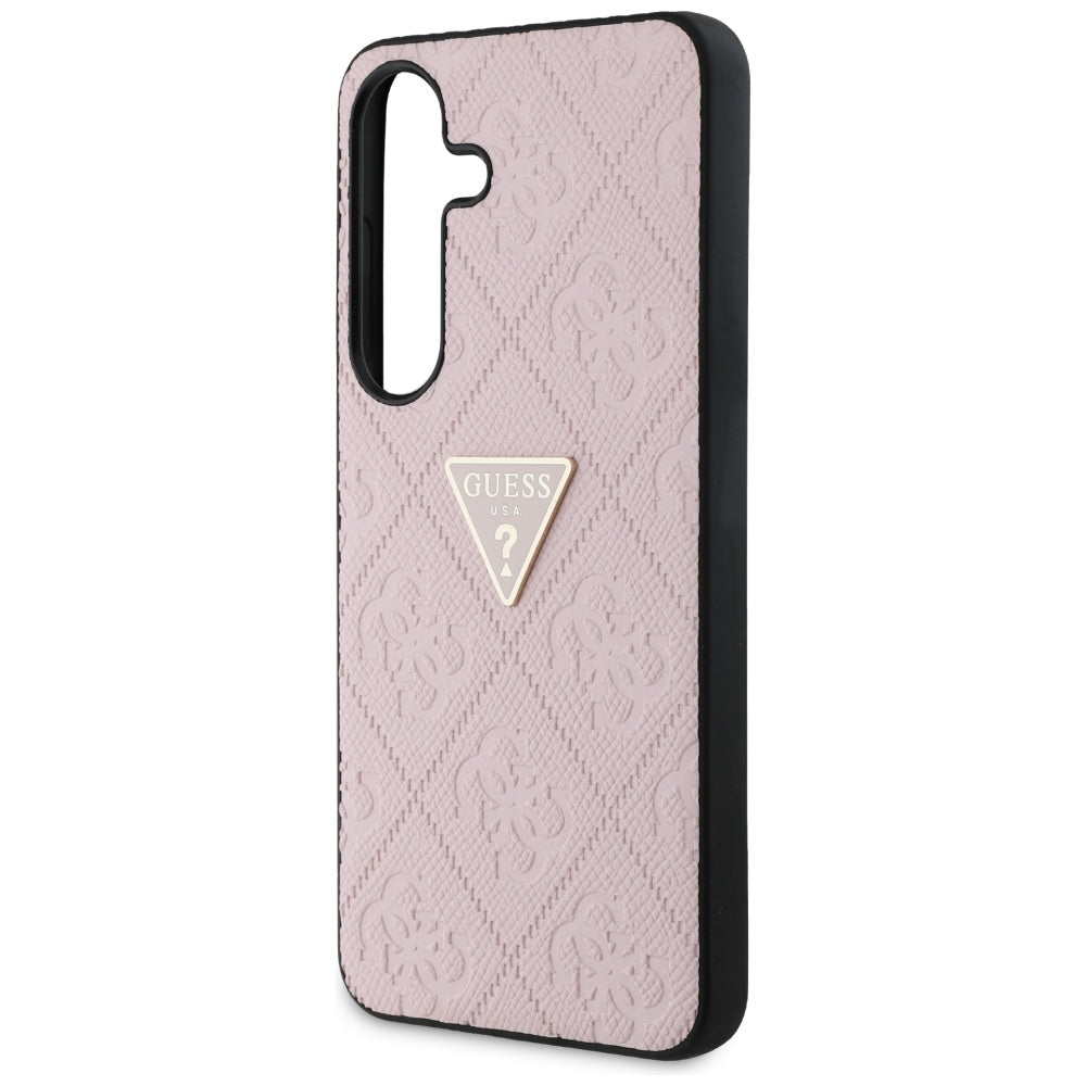 Etui til Samsung Galaxy S25 S931, Guess, Grained Hot Stamp 4G Triangle, Pink