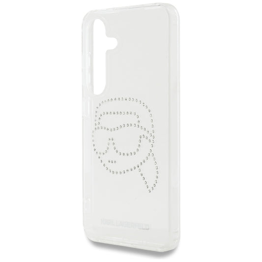 Etui til Samsung Galaxy S25 S931, Karl Lagerfeld, IML Rhinestones Karl's Head, Gennemsigtig