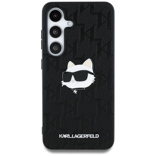Etui til Samsung Galaxy S25 S931, Karl Lagerfeld, Monogram Choupette's Head, Sort