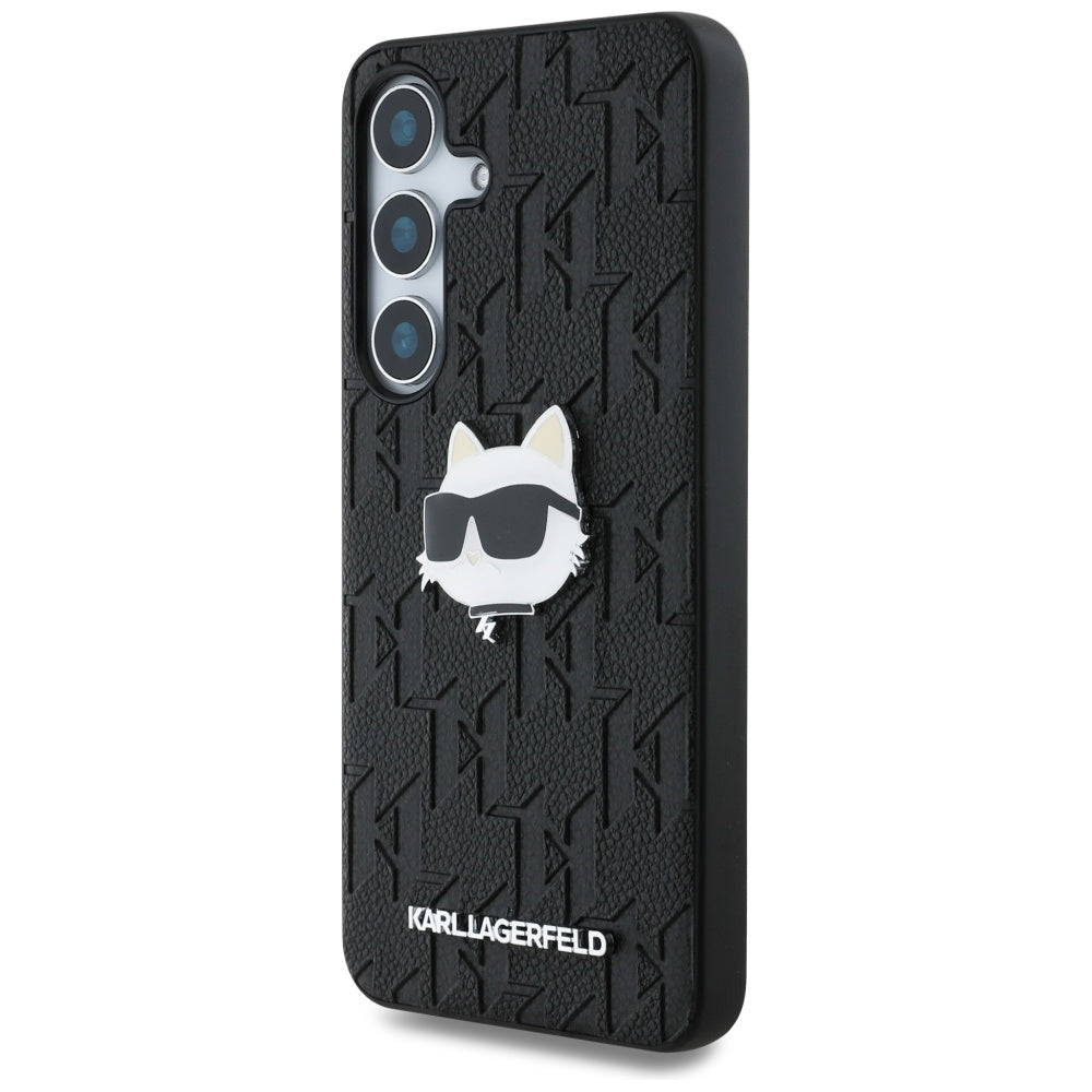 Case for Samsung Galaxy S25 S931, Karl Lagerfeld, Monogram Choupette's Head, Black