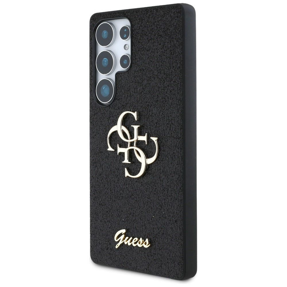 Case for Samsung Galaxy S25 Ultra S938, Guess, Glitter Big 4G Script, Black