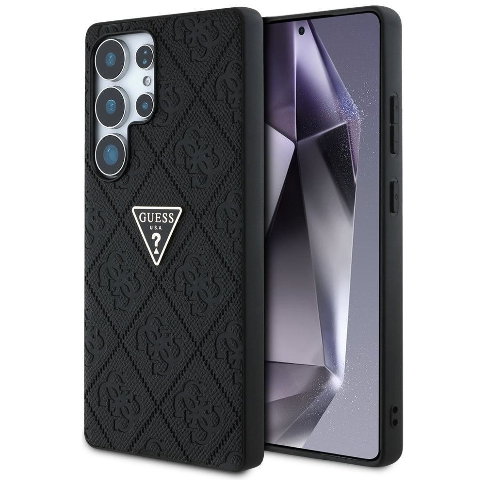 Etui til Samsung Galaxy S25 Ultra S938, Guess, Grained Hot Stamp 4G Triangle, Sort