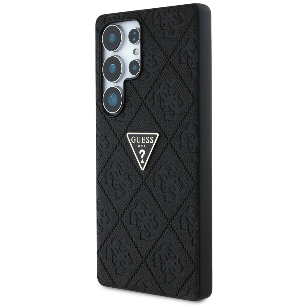 Etui til Samsung Galaxy S25 Ultra S938, Guess, Grained Hot Stamp 4G Triangle, Sort