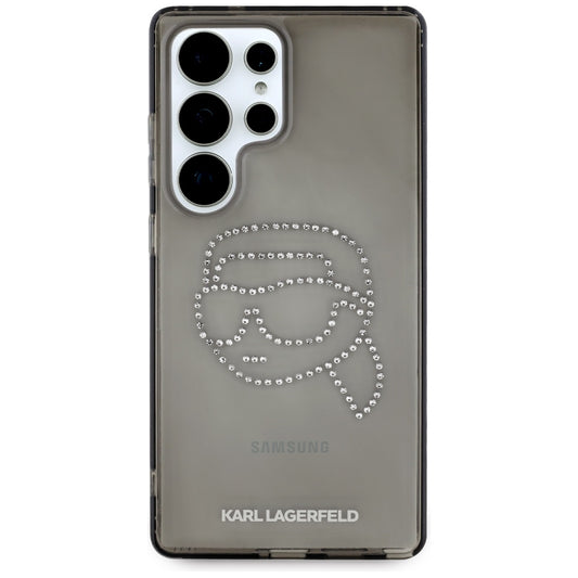 Etui til Samsung Galaxy S25 Ultra S938, Karl Lagerfeld, IML Rhinestones Karl's Head, Sort