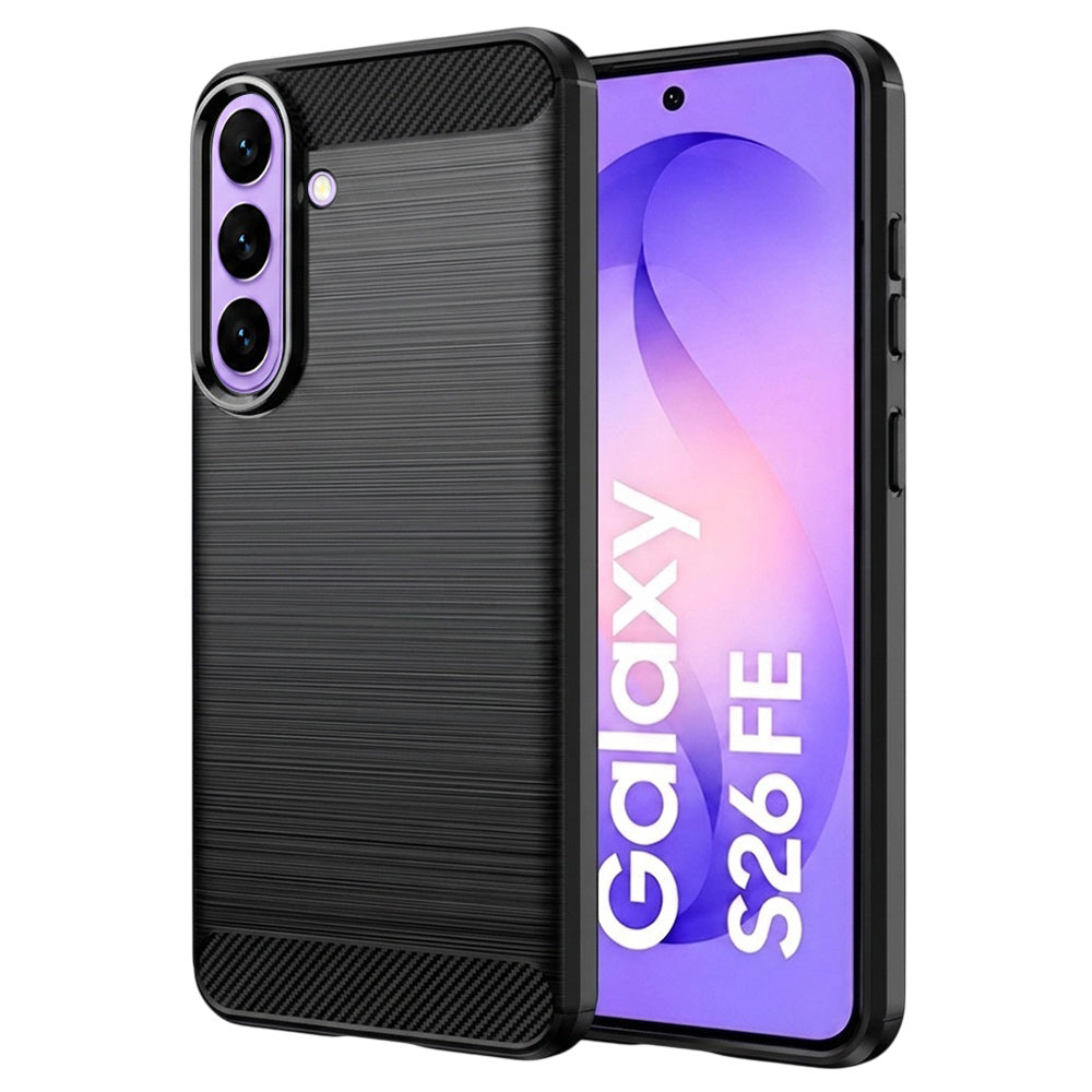 Cover til Samsung Galaxy S26 FE S741 / S25 FE, Techsuit, Carbon, Sort