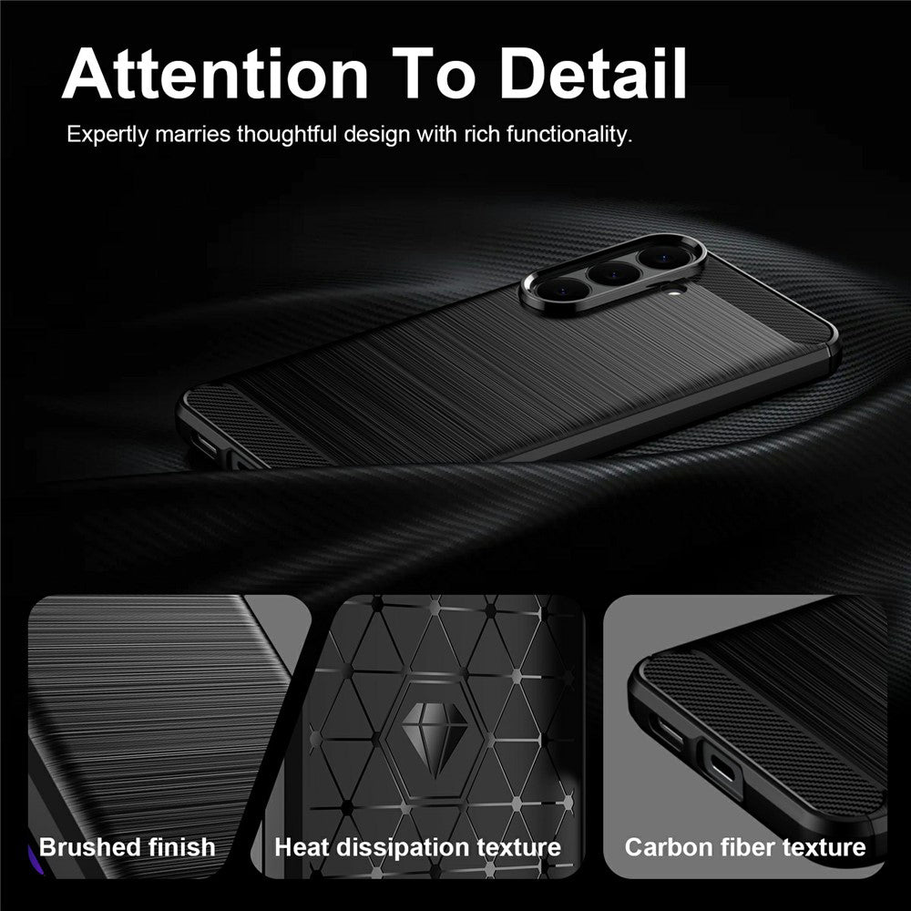 Cover til Samsung Galaxy S26 FE S741 / S25 FE, Techsuit, Carbon, Sort