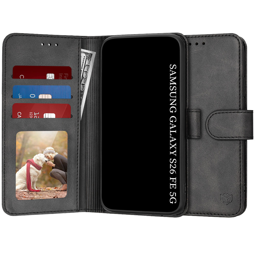 Cover til Samsung Galaxy S26 FE S741 / S25 FE, Techsuit, Diary Book, Sort