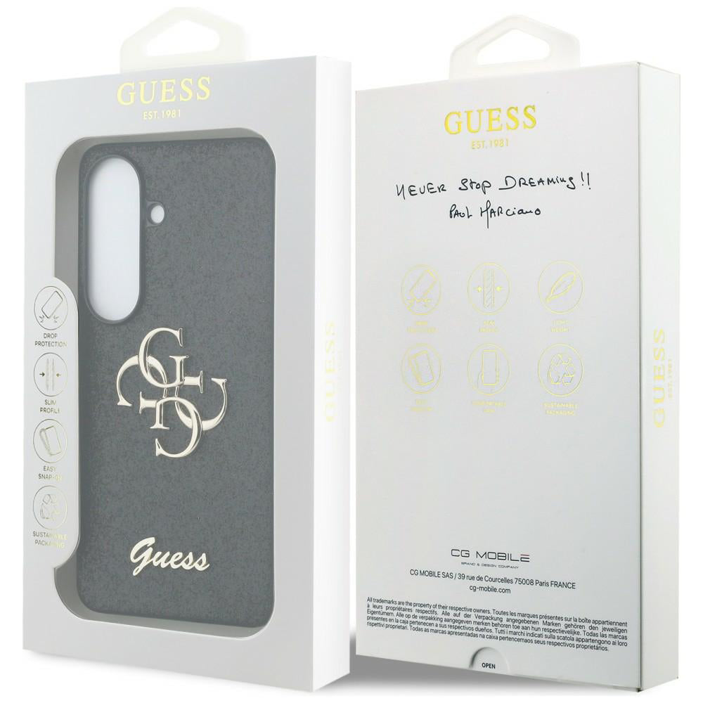 Etui til Samsung Galaxy S26 S942, Guess, Fixed Glitter Big 4G Metal Frame, Sort