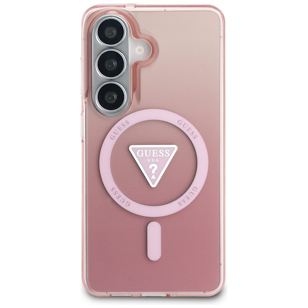 MagSafe cover til Samsung Galaxy S26 S942, Guess, IML Gradient Triangle Logo, Pink