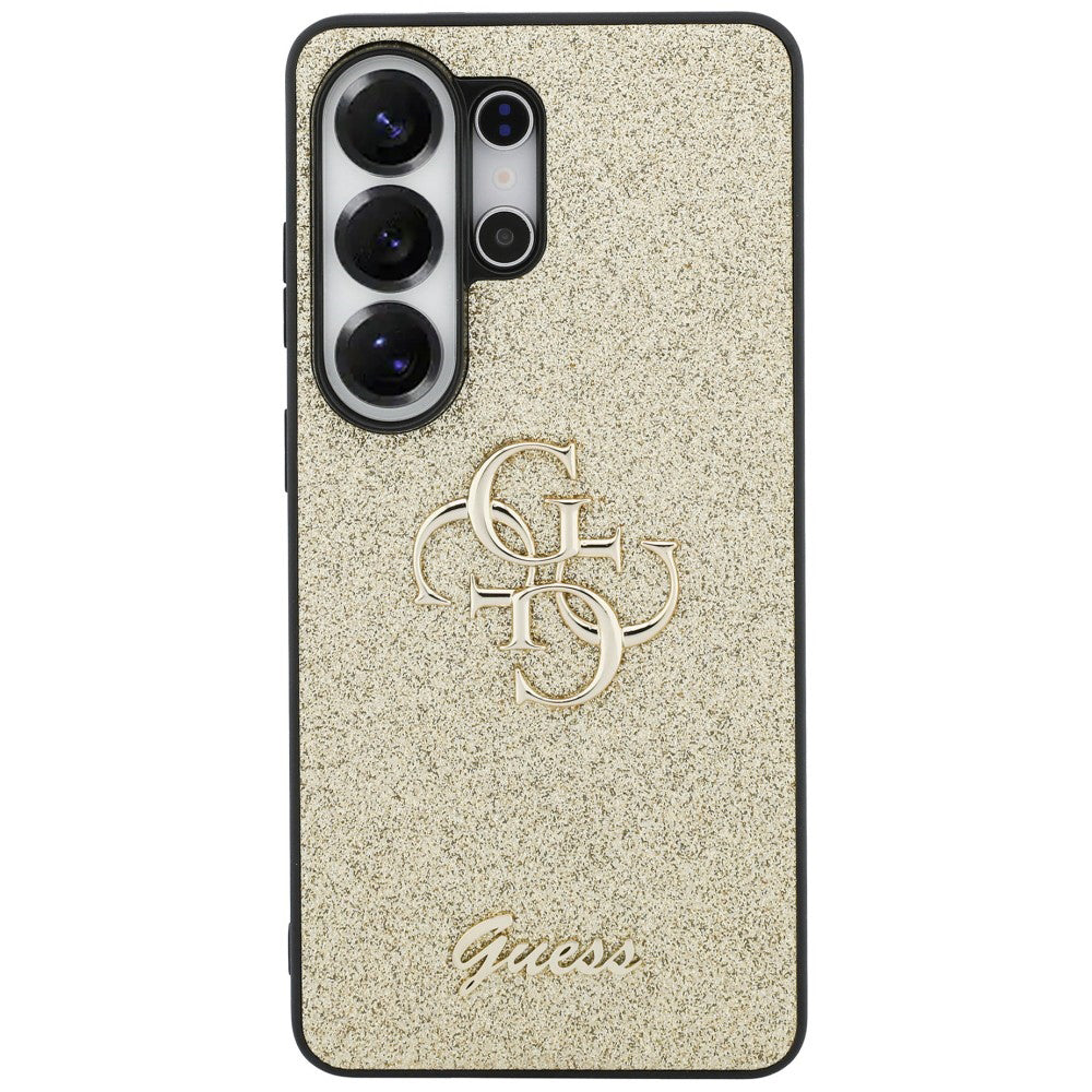 Etui til Samsung Galaxy S26 Ultra S948, Guess, Fixed Glitter Big 4G Metal Frame, Gylden