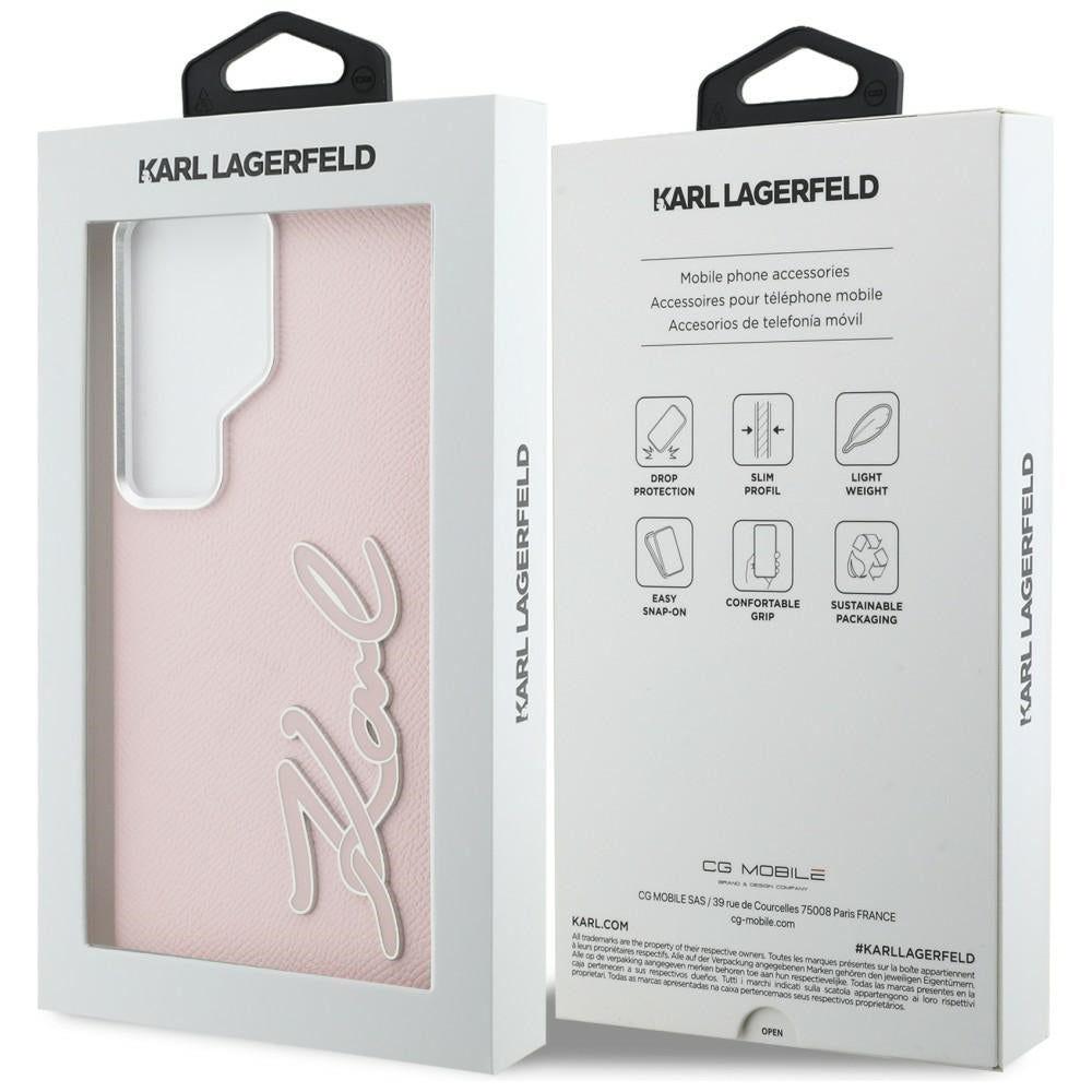 Etui til Samsung Galaxy S26 Ultra S948, Karl Lagerfeld, Signature Resin Logo, Pink