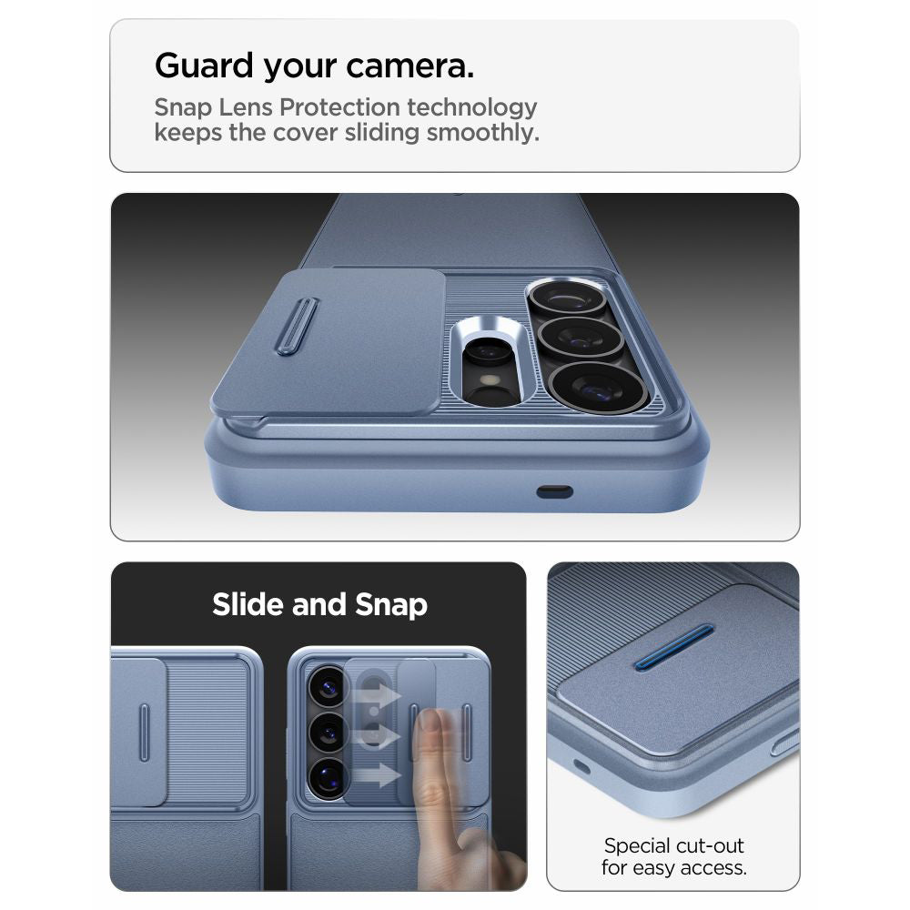 Etui til Samsung Galaxy S26 Ultra S948, Spigen, Optik Armor, Blå ACS11226