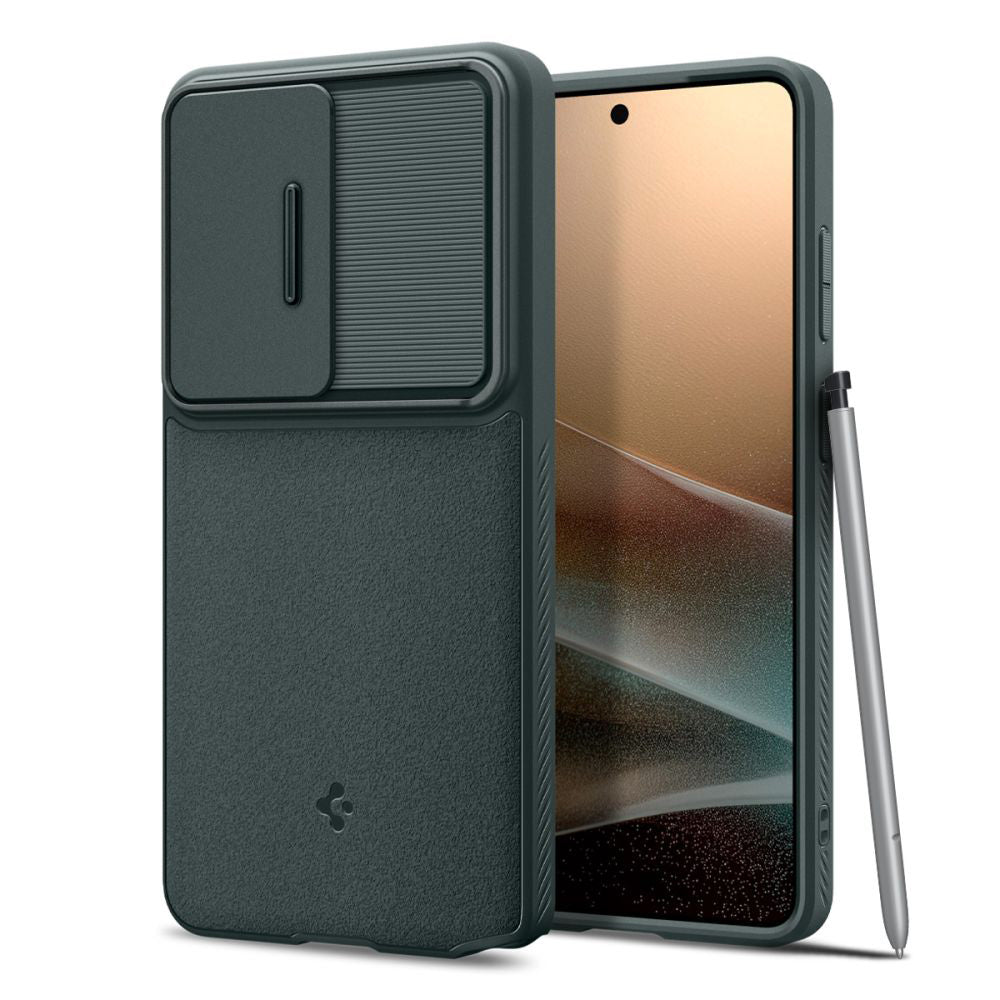 Etui til Samsung Galaxy S26 Ultra S948, Spigen, Optik Armor, Grøn ACS10688