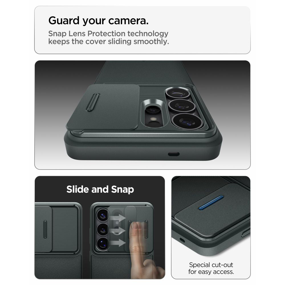 Etui til Samsung Galaxy S26 Ultra S948, Spigen, Optik Armor, Grøn ACS10688