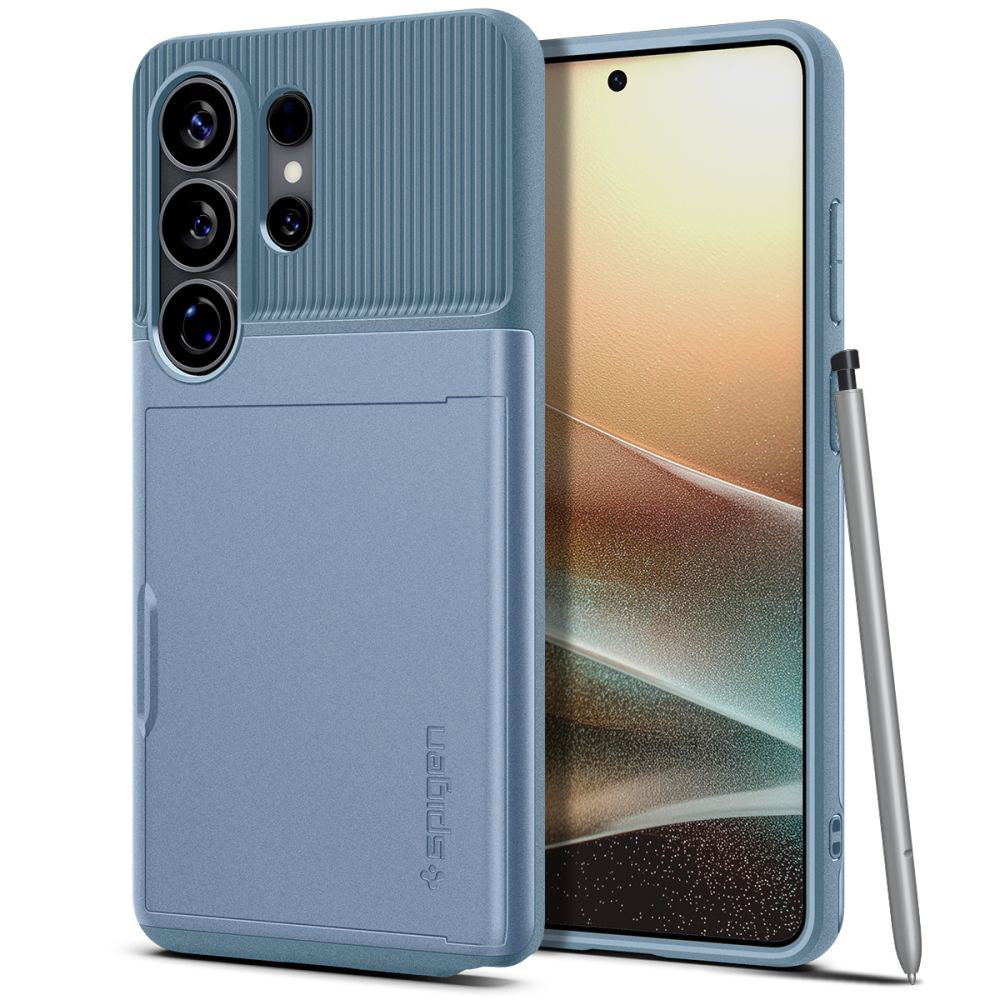 Etui til Samsung Galaxy S26 Ultra S948, Spigen, Slim Armor CS, Blå ACS11225