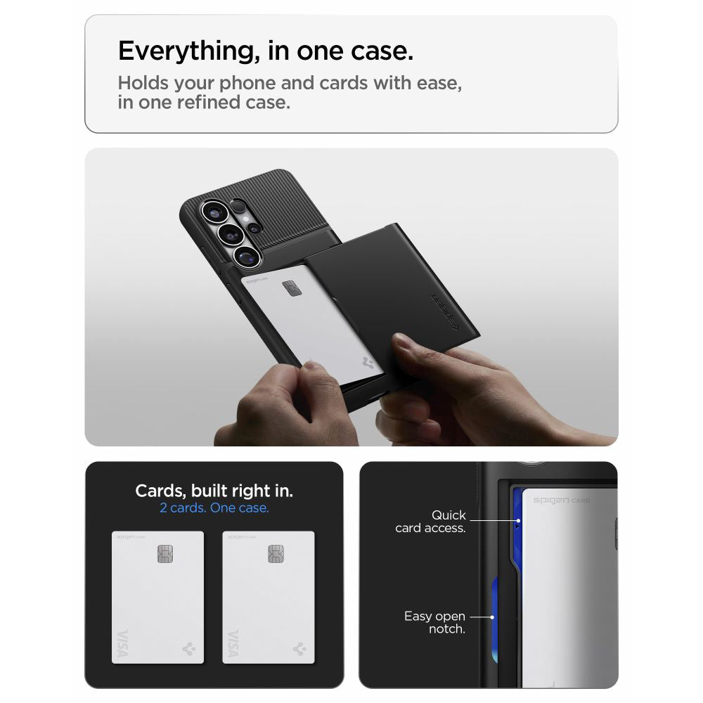 Etui til Samsung Galaxy S26 Ultra S948, Spigen, Slim Armor CS, Sort ACS11036
