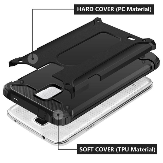Cover til Samsung Galaxy S5 G900, Techsuit, Hybrid Armor, Sort
