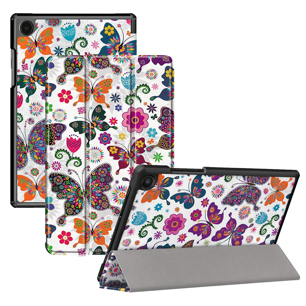 Cover til Samsung Galaxy Tab A11 / Tab A9, Techsuit, FoldPro Butterfly Ny Model, Multifarvet