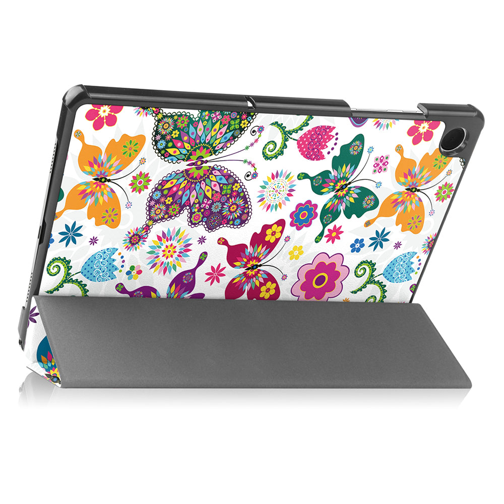 Cover til Samsung Galaxy Tab A11 / Tab A9, Techsuit, FoldPro Butterfly Ny Model, Multifarvet