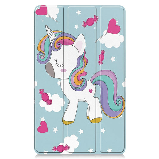 Cover til Samsung Galaxy Tab A11 / Tab A9, Techsuit, FoldPro Unicorn Ny Model, Multifarvet