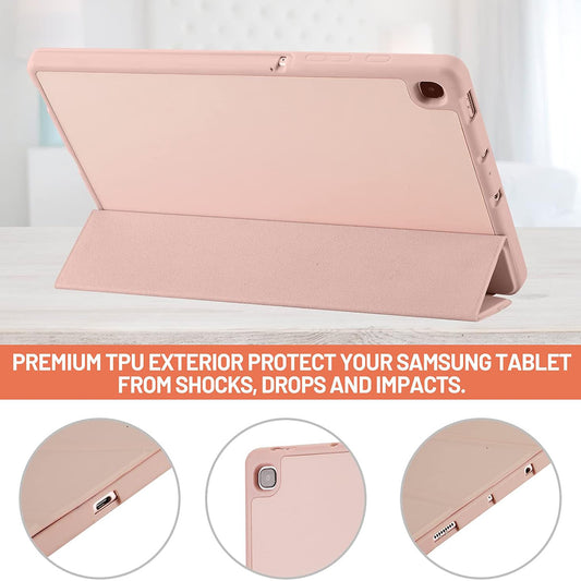 Cover til Samsung Galaxy Tab S6 Lite (2024) / Tab S6 Lite (2022) / Tab S6 Lite (2020), Techsuit, Flex Trifold, Pink