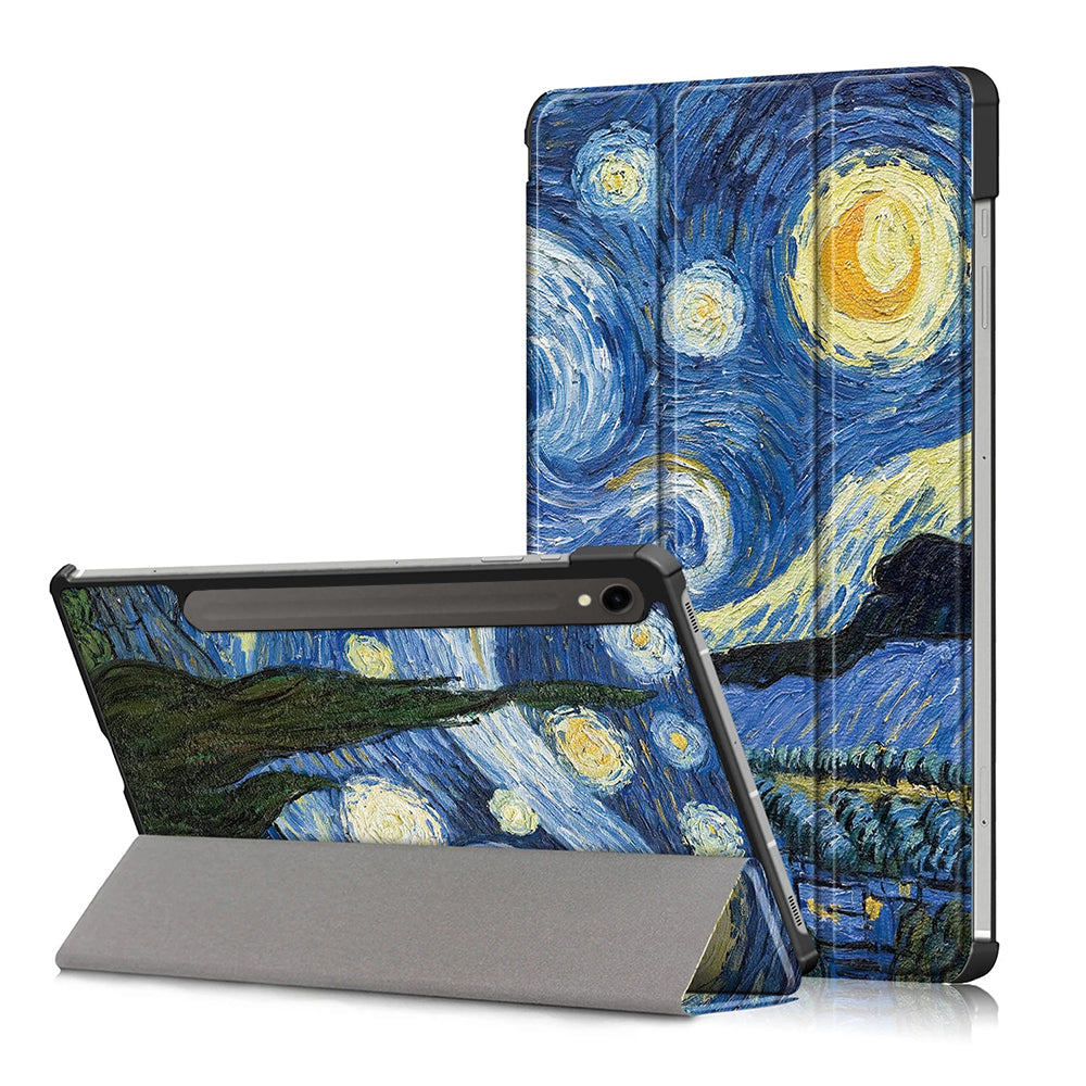 Cover til Samsung Galaxy Tab S9 FE / Tab S9 / Tab S10 FE, Techsuit, FoldPro Starry Night, Multifarvet