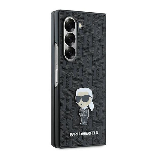 Etui til Samsung Galaxy Z Fold6 F956, Karl Lagerfeld, Saffiano Monogram Ikonik, Sort