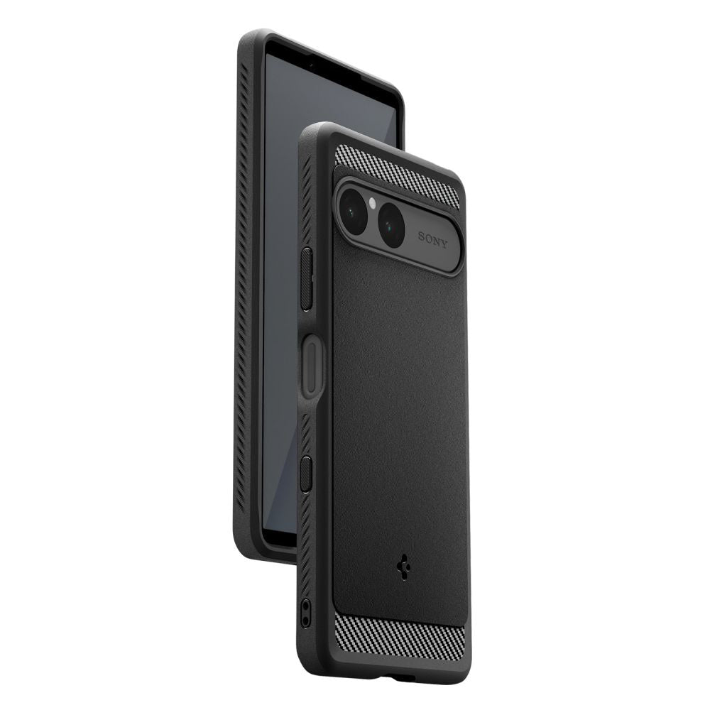 Cover til Sony Xperia 10 VII, Spigen, Rugged Armor, Sort ACS09592