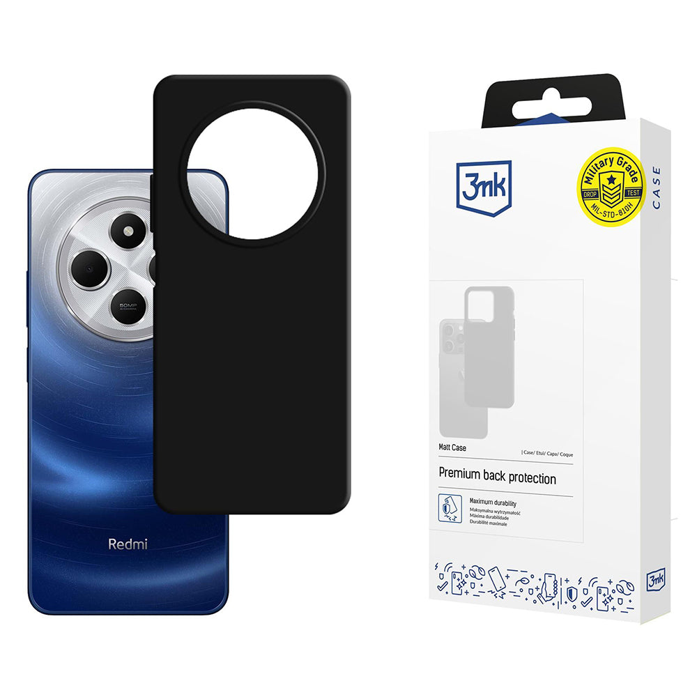 Cover til Xiaomi Poco C75 / Redmi 14C, 3MK, Mat Sort