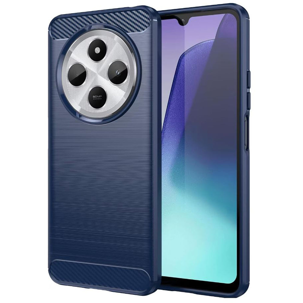 Etui til Xiaomi Poco C75 / Redmi 14C, Techsuit, Carbon, Blå
