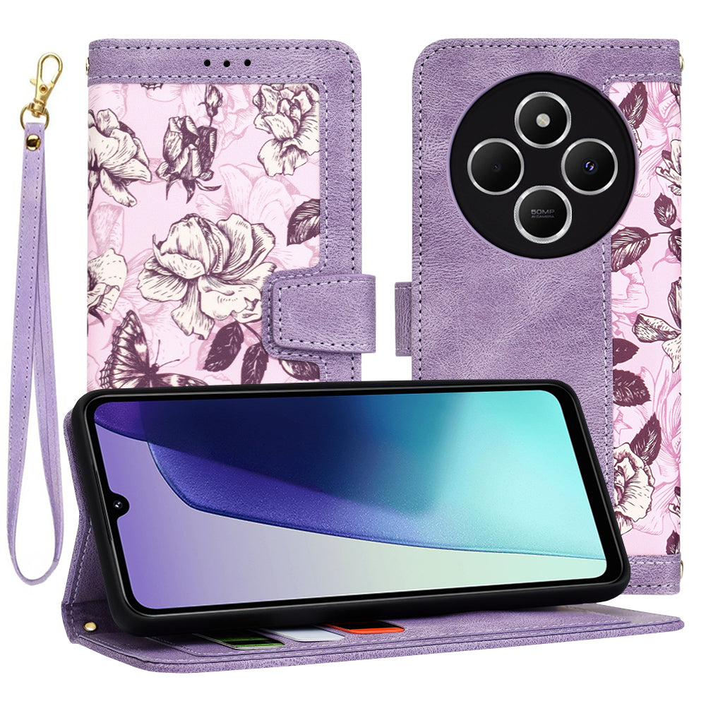 Etui til Xiaomi Poco C75 / Redmi 14C, Techsuit, FlipCraft, Lilla