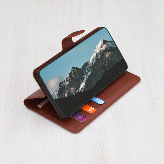 Cover til Xiaomi Poco C75 / Redmi 14C, Techsuit, Leather Folio, Brun