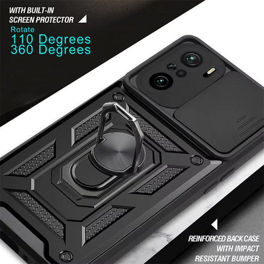 Cover til Xiaomi Poco F3 / Mi 11i, Techsuit, CamShield, Sort