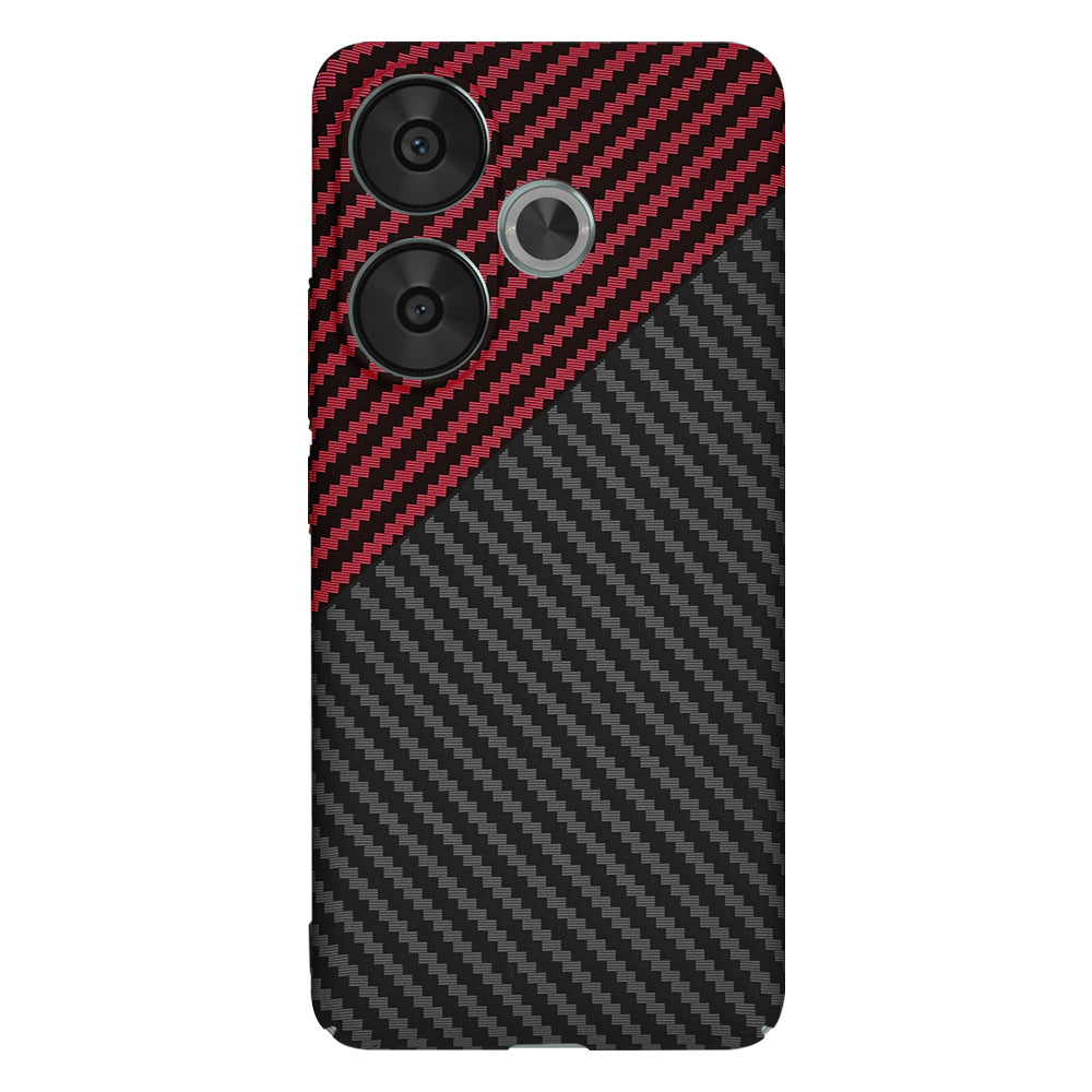Cover til Xiaomi Poco F6, Techsuit, Carbonite FiberShell, Sort Rød