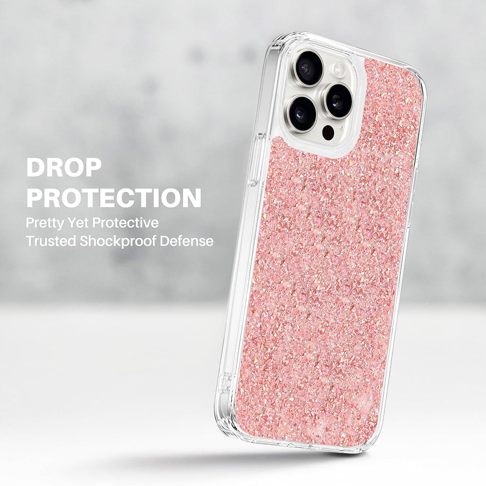 Etui til Xiaomi Poco M6 / C65 / Redmi 13C 5G / 13C, Techsuit, Funklende Glitter, Pink