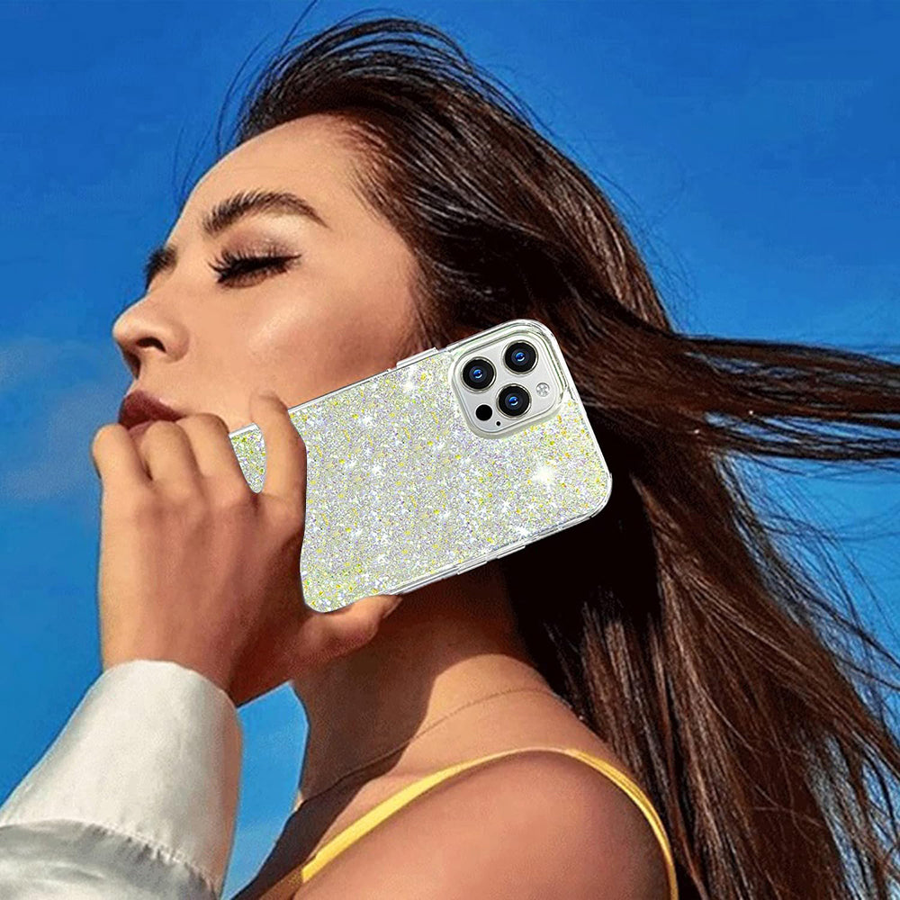 Etui til Xiaomi Poco M6 / C65 / Redmi 13C 5G / 13C, Techsuit, Funklende Glitter, Pink