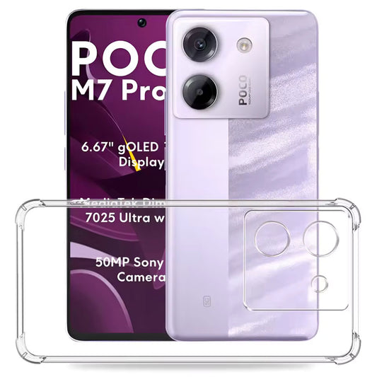 Cover til Xiaomi Poco M7 Pro 5G, Techsuit, Stødabsorberende Klar, Transparent