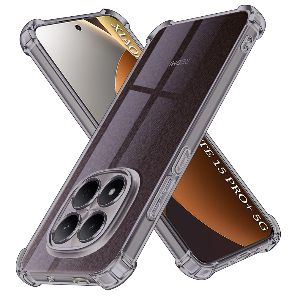 Etui til Xiaomi Poco M8 Pro / Redmi Note 15 Pro+ 5G, Techsuit, Stødsikker Klar, Røgfarvet