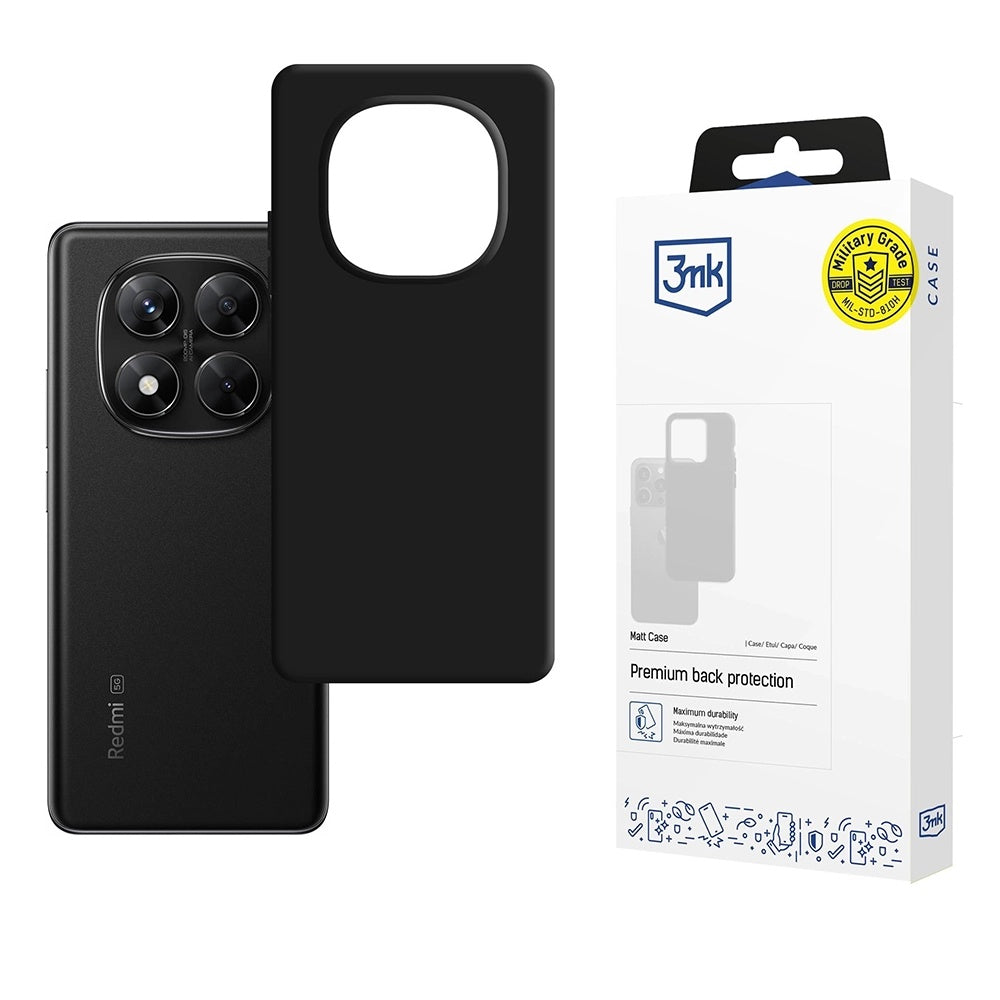 Cover til Xiaomi Poco X7 / Redmi Note 14 Pro 5G, 3MK, Mat Sort