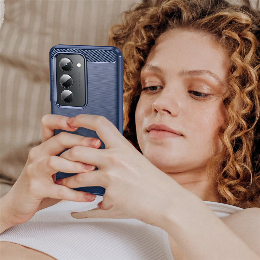 Etui til Xiaomi Redmi 15 5G / 15 4G, Techsuit, Carbon, Blå