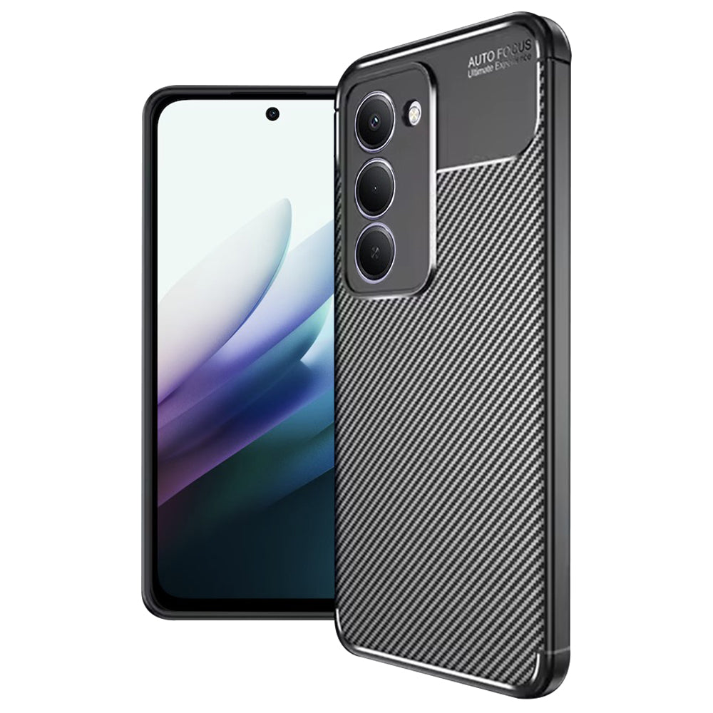 Etui til Xiaomi Redmi 15 5G / 15 4G, Techsuit, CarbonFiber, Sort