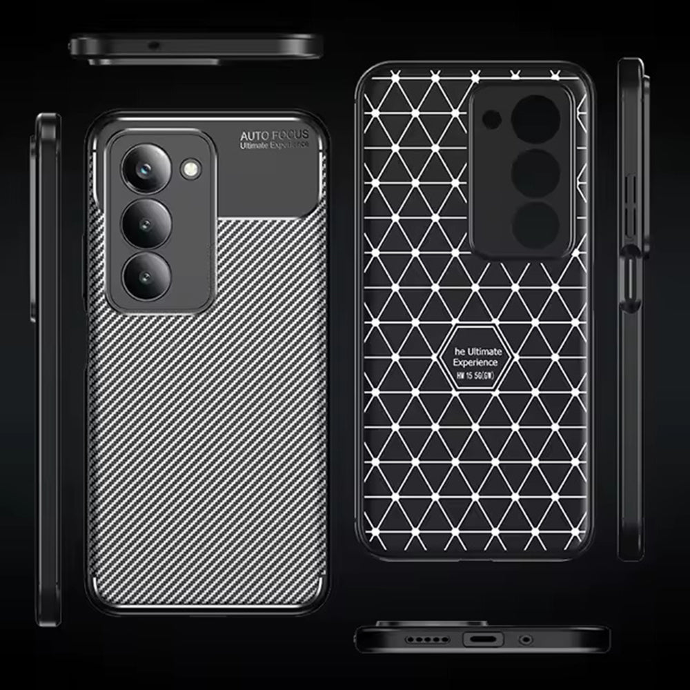 Etui til Xiaomi Redmi 15 5G / 15 4G, Techsuit, CarbonFiber, Sort