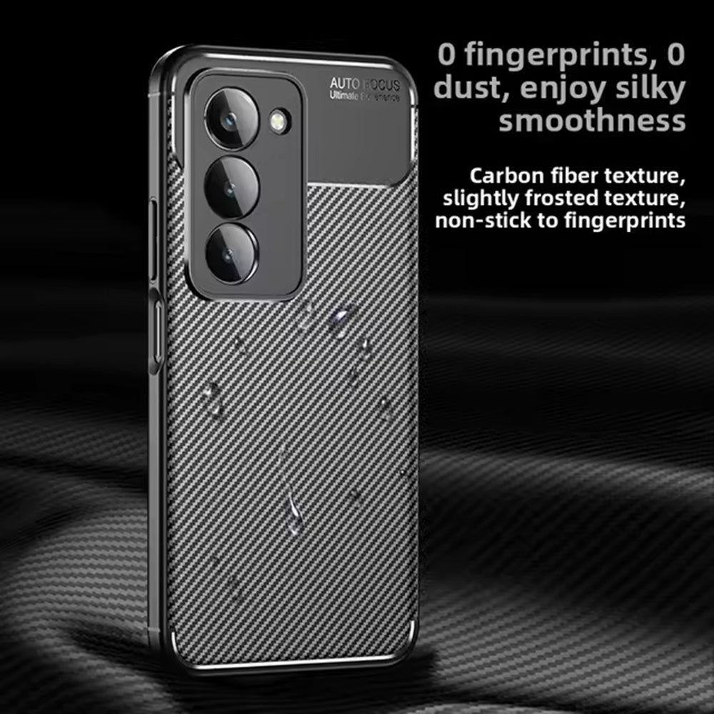 Etui til Xiaomi Redmi 15 5G / 15 4G, Techsuit, CarbonFiber, Sort