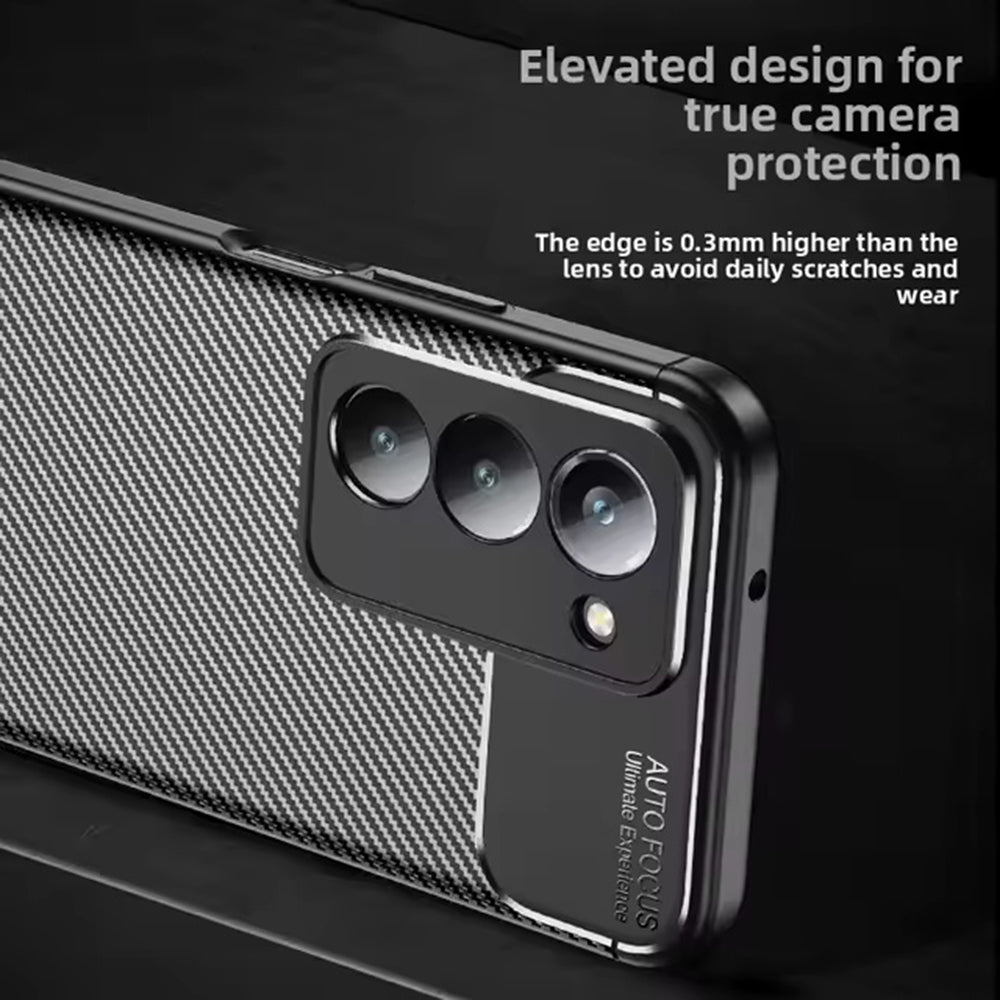 Etui til Xiaomi Redmi 15 5G / 15 4G, Techsuit, CarbonFiber, Sort