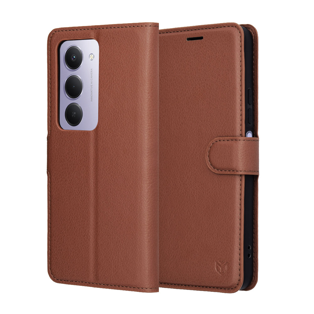 Etui til Xiaomi Redmi 15 5G / 15 4G, Techsuit, Leather Folio, Brun