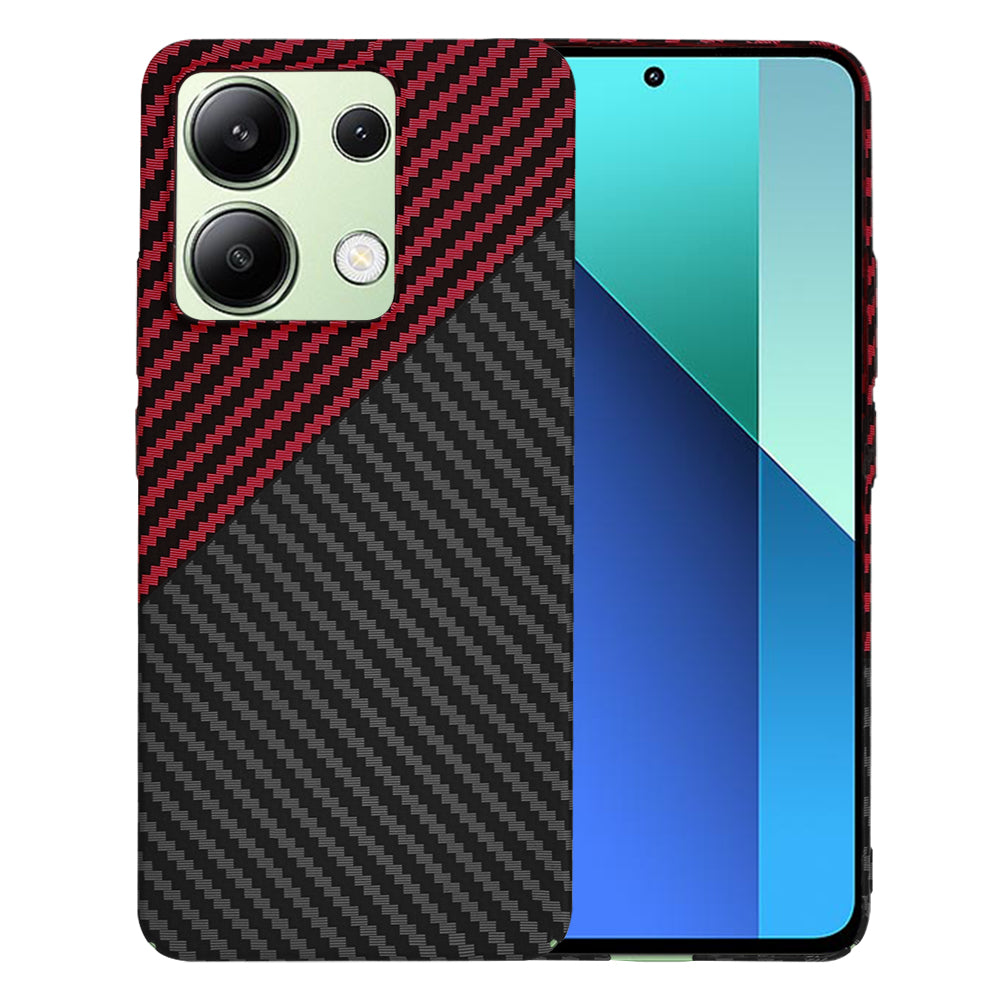 Cover til Xiaomi Redmi Note 13 4G, Techsuit, Carbonite FiberShell, Sort Rød