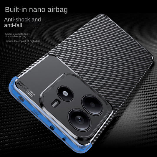 Cover til Xiaomi Redmi Note 14 5G, Techsuit, CarbonFiber, Sort