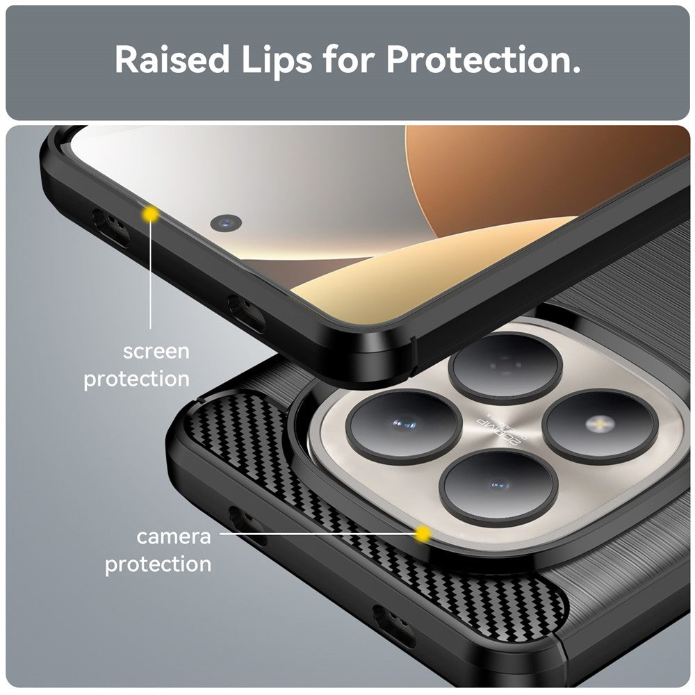 Case for Xiaomi Redmi Note 15 Pro 4G, Techsuit, Carbon, Black